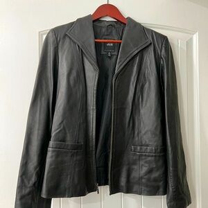 Black leather jacket size small. Great condition